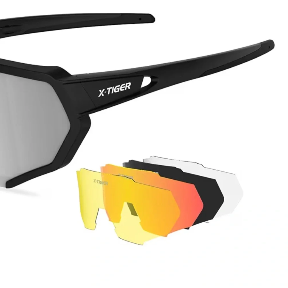 X Tiger Cycling Sunglasses with multiple lenses
